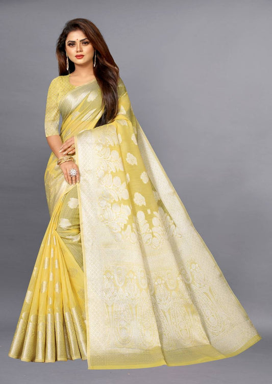 Linen silk saree