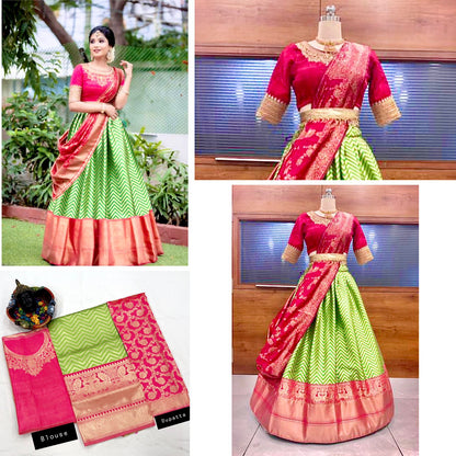 Silk half saree lehenga