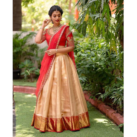 Half saree silk lehenga