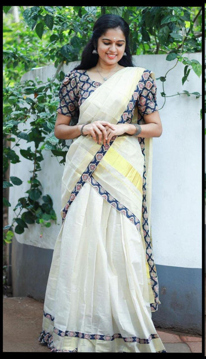 Onam Kalamkari Halfsaree