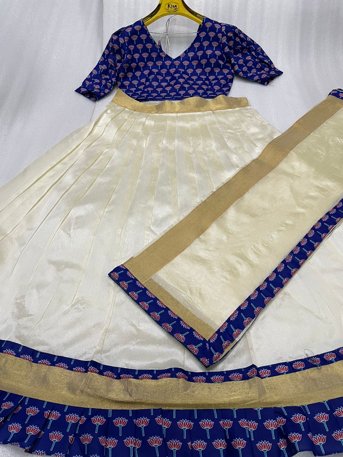 Onam Kalamkari Halfsaree – SUMANGALI