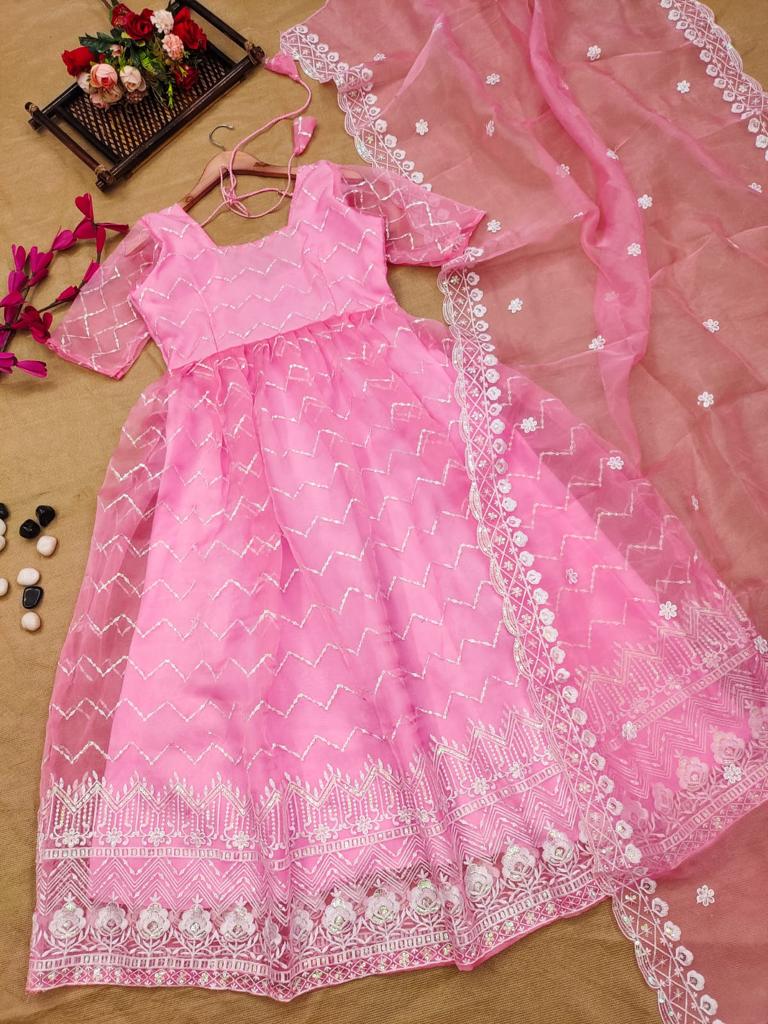 Organza anarkali suit