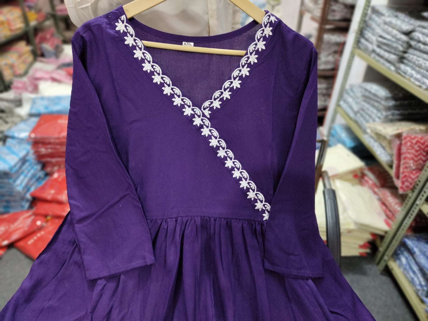 Heavy reyon purple gown