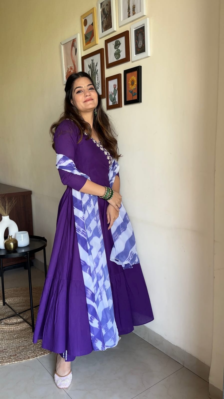 Heavy reyon purple gown