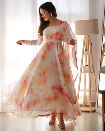 Organza silk gown