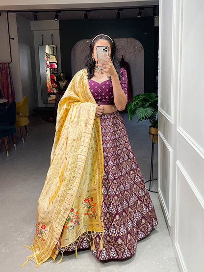 Beautiful slub silk lehenga