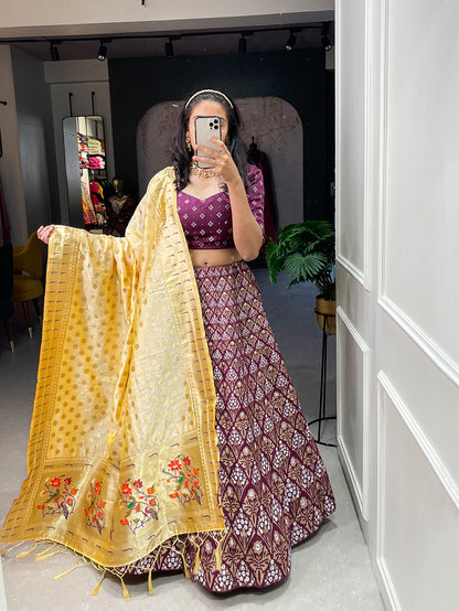 Beautiful slub silk lehenga