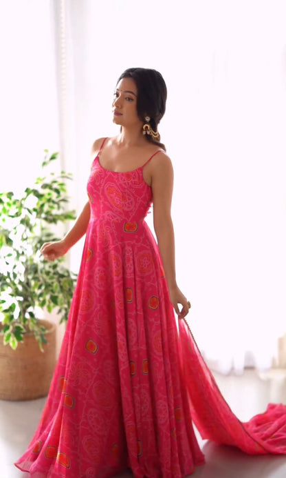 Anarkali faux geogette gown