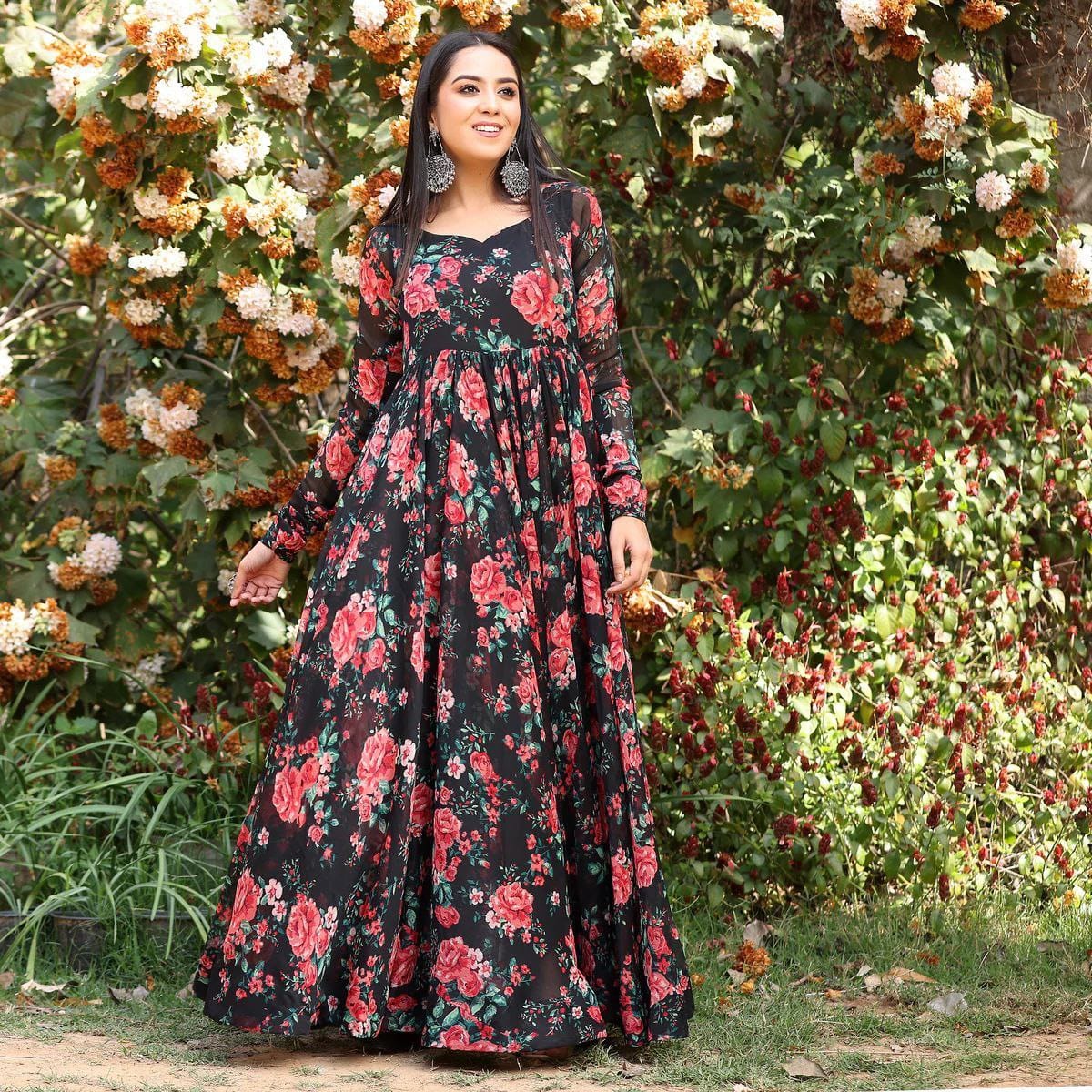 Fox georgette gown