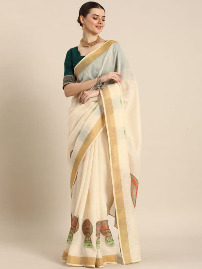 Kasavu zari saree