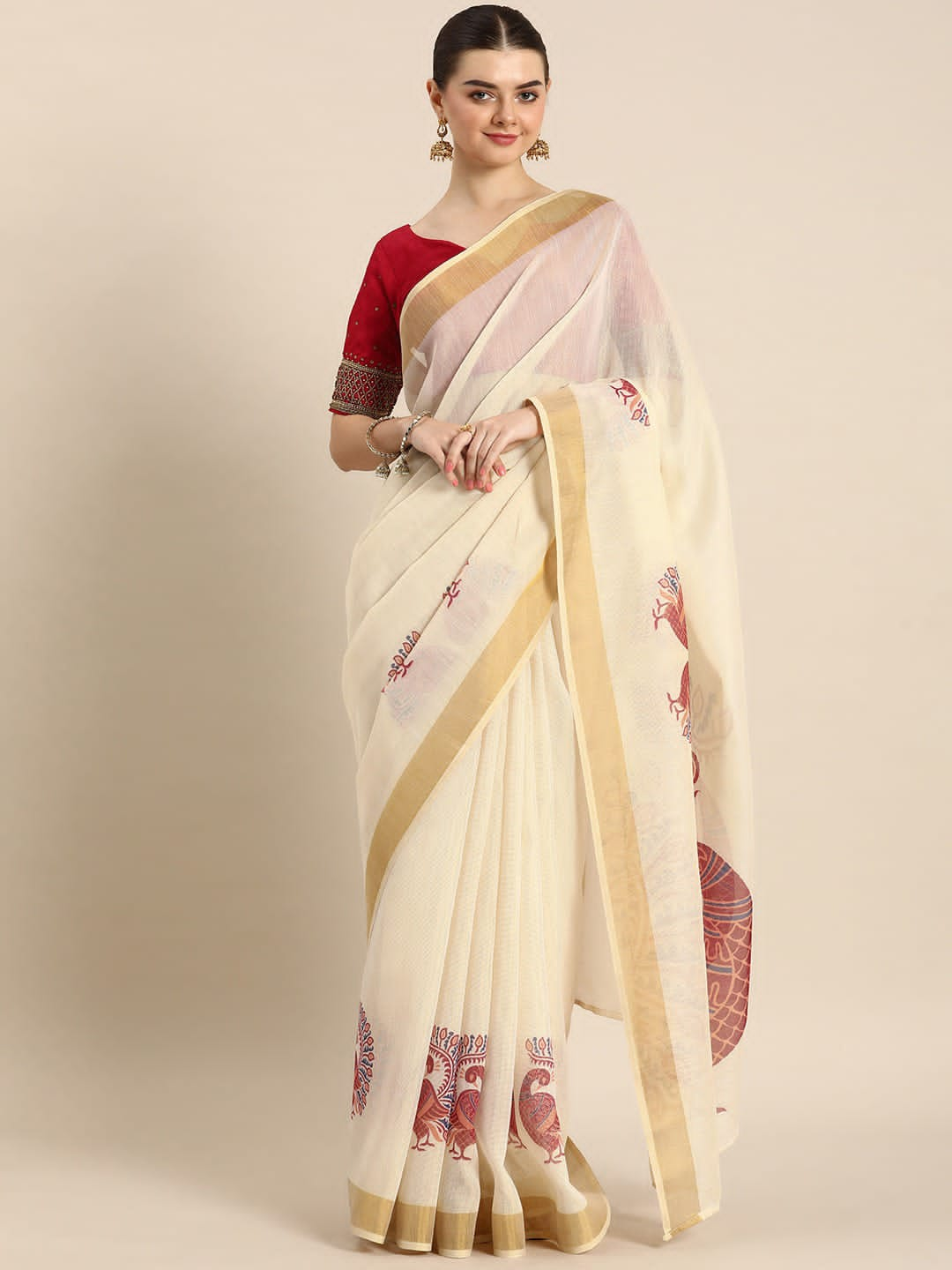 Kasavu zari saree