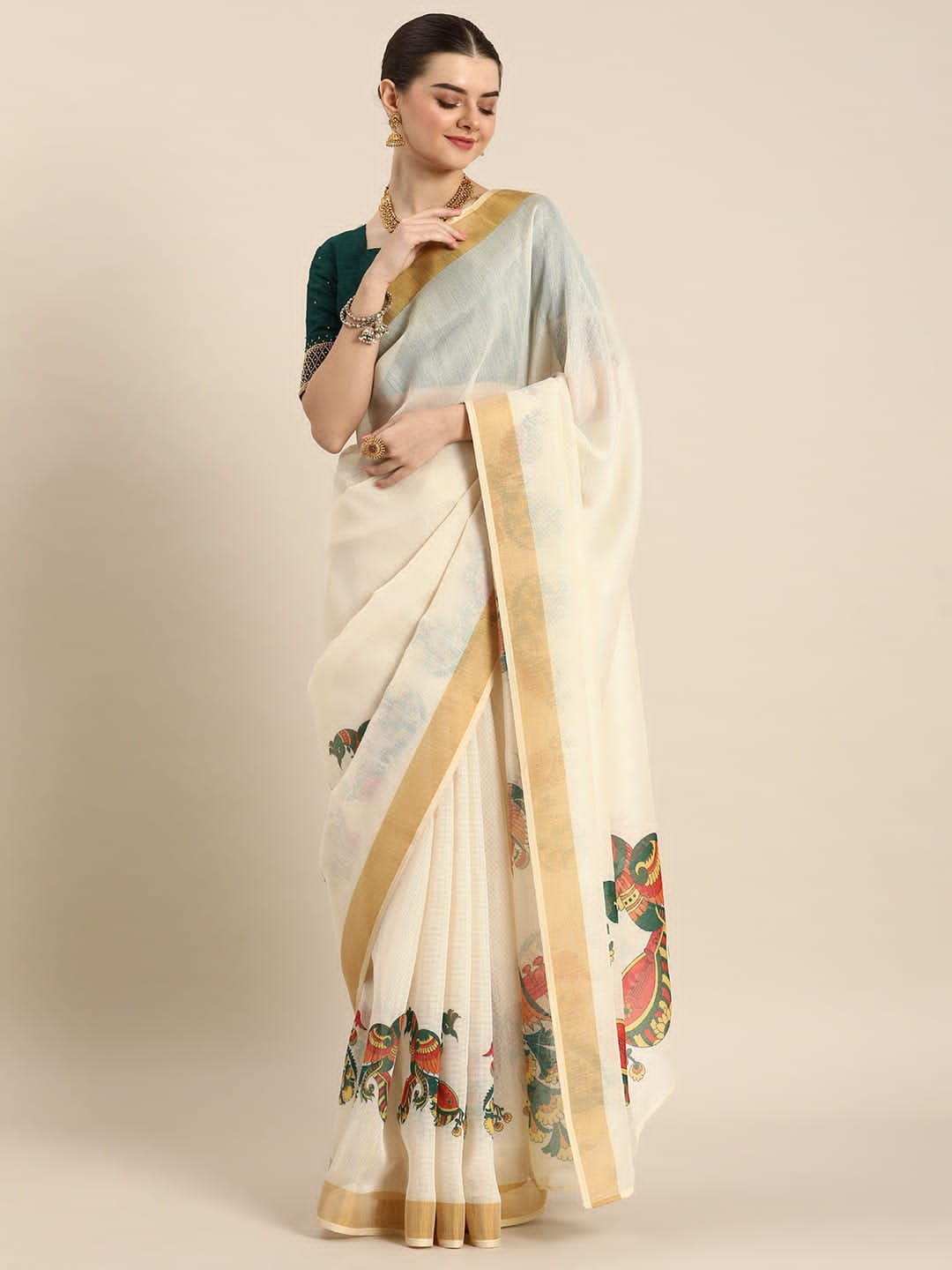 Kasavu zari saree