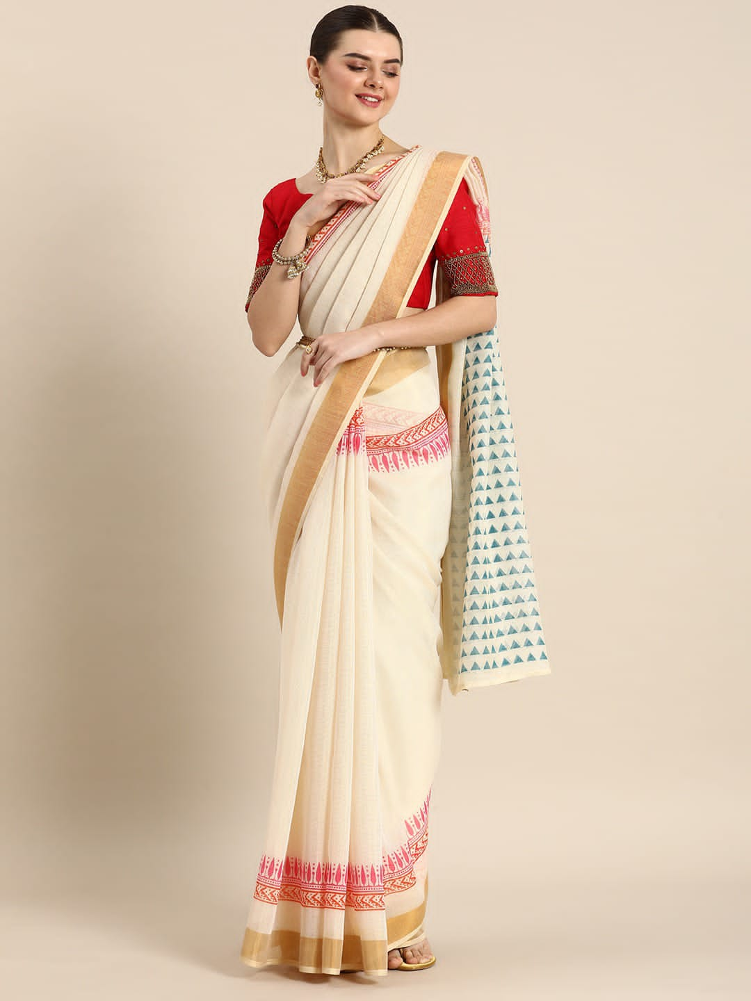 Kasavu zari saree