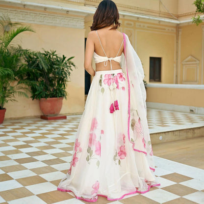 Pure organza lehenga