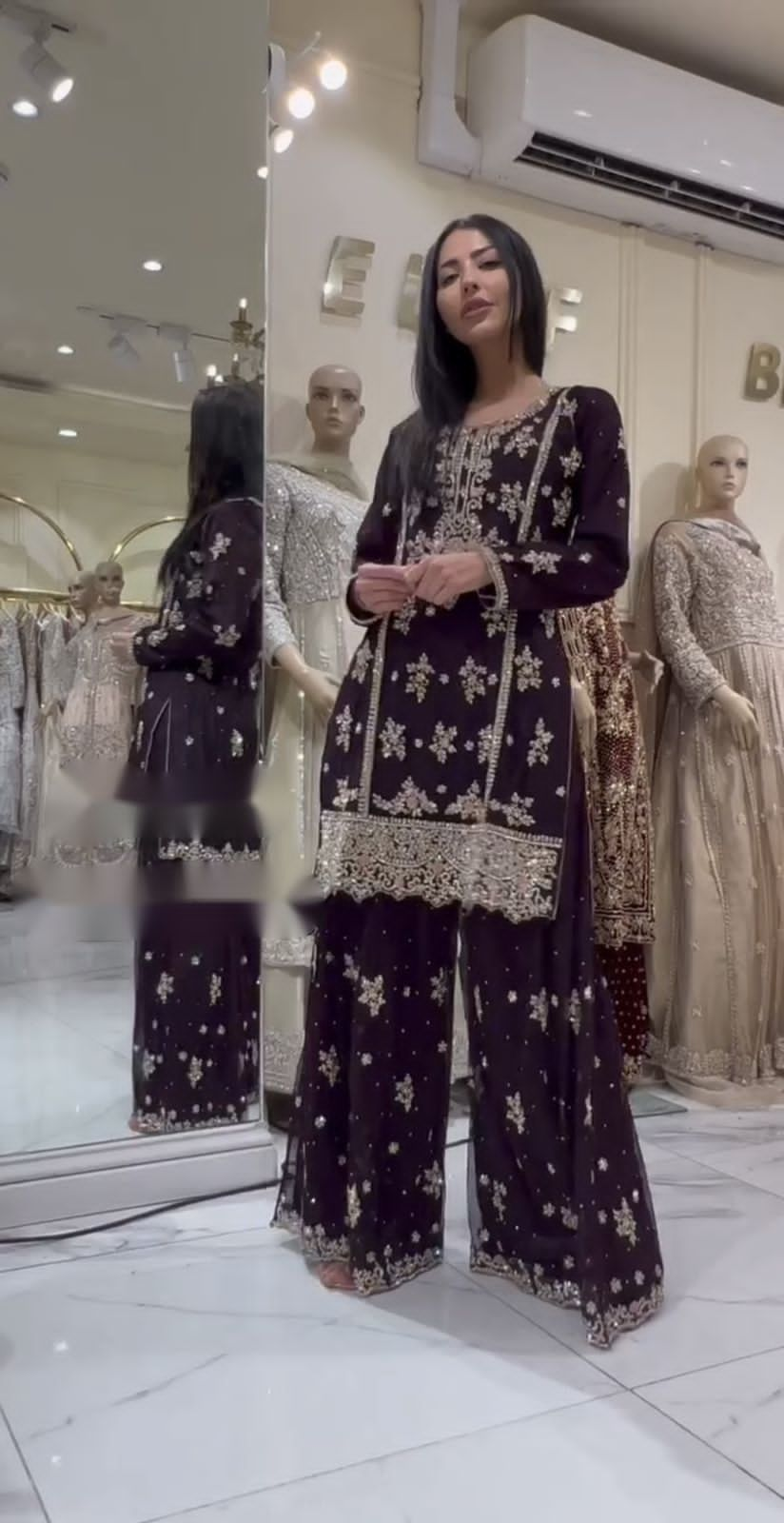 Faux georgette sharara suit