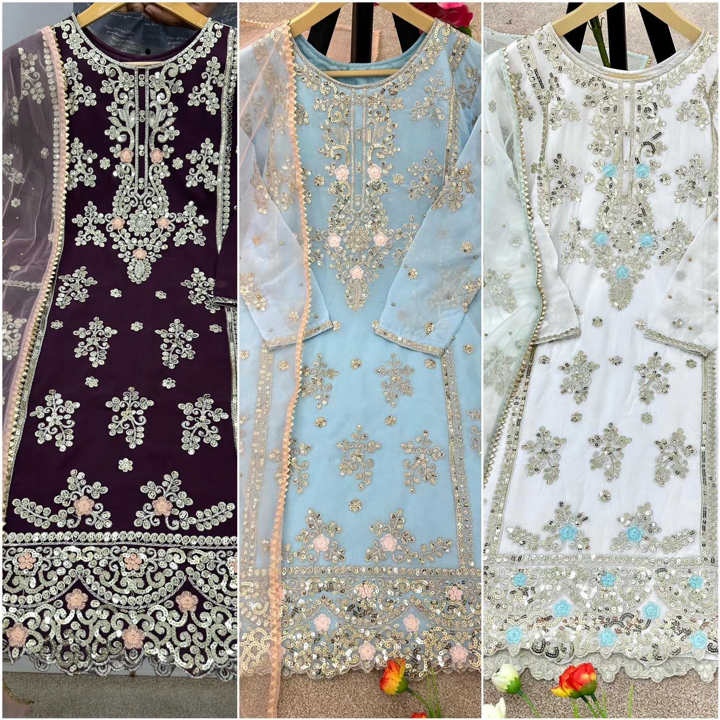 Faux georgette sharara suit