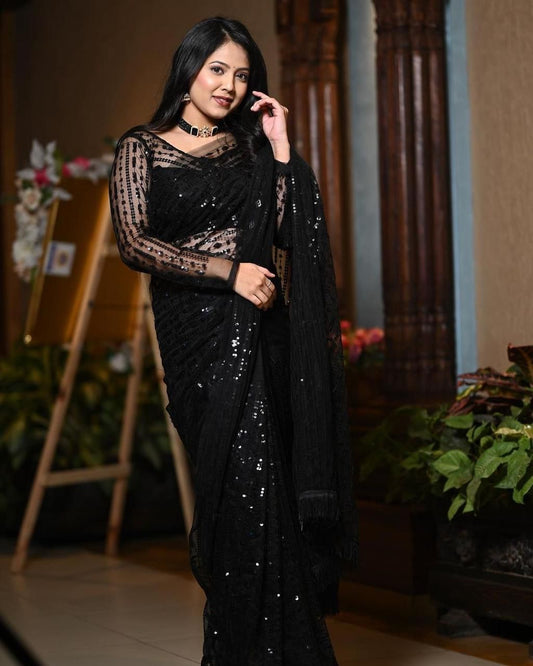 Nylon mono net saree