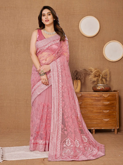 Heavy soft net saree