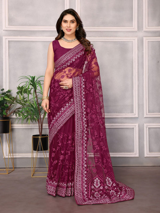 Heavy soft net saree