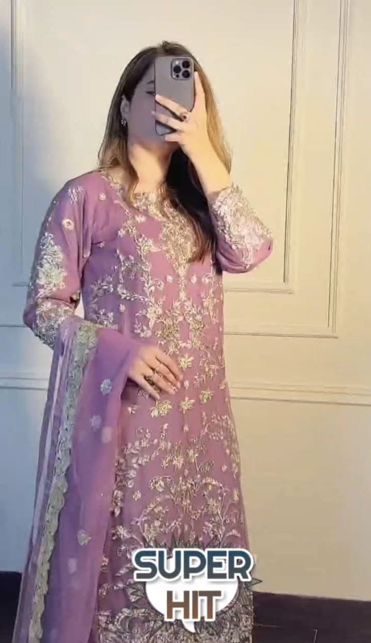 Faux georgette sharara  suit