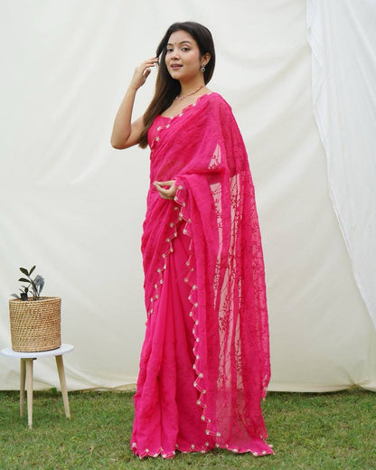 Pure georgette silk saree