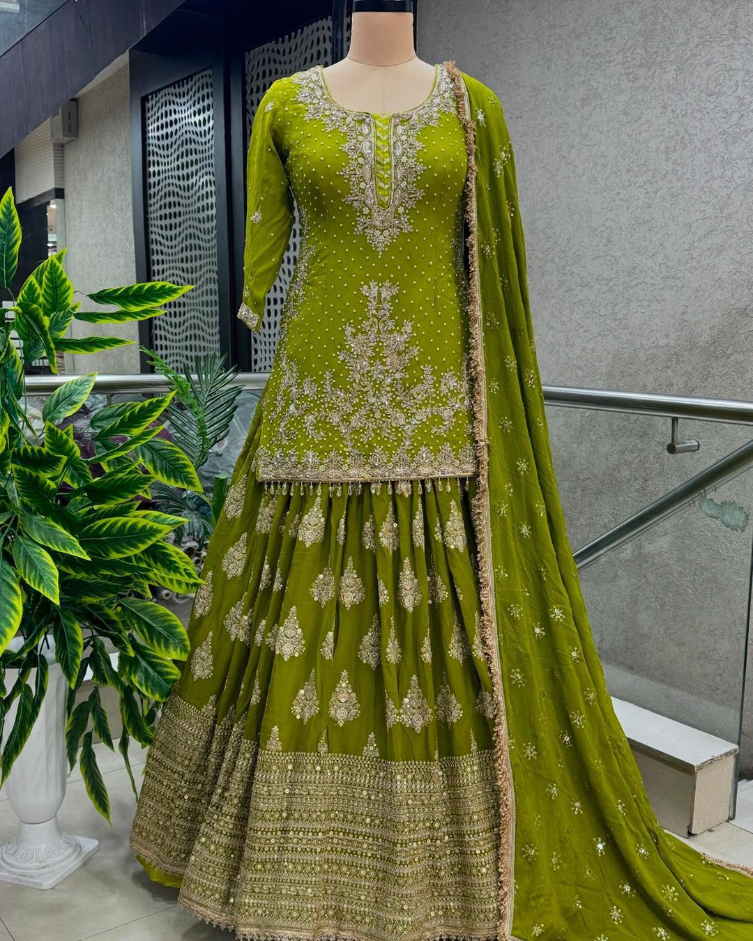 Heavy chinnon silk lehenga choli