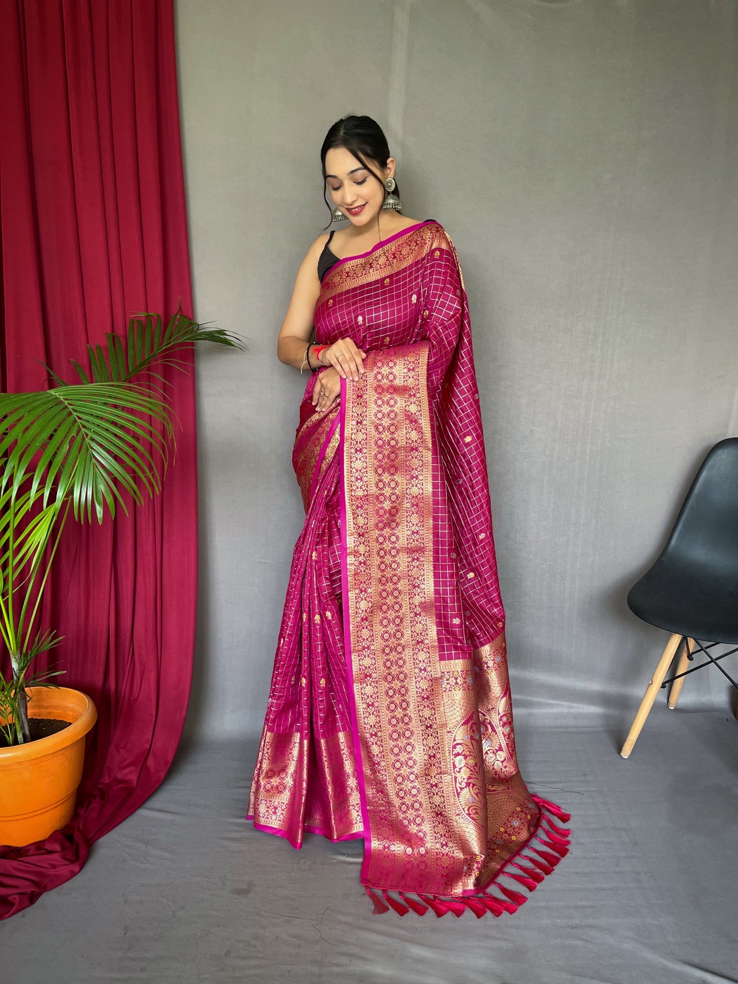 Jacquard weaving saree