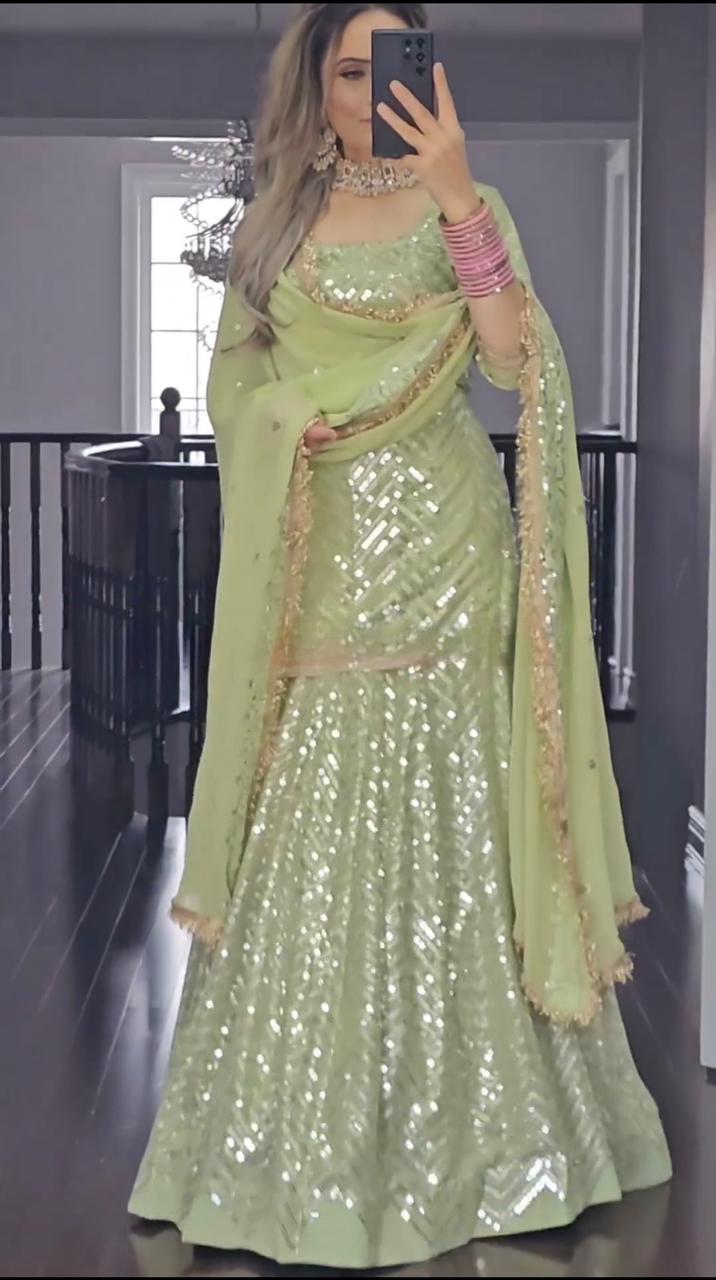 Faux georgette lehenga choli