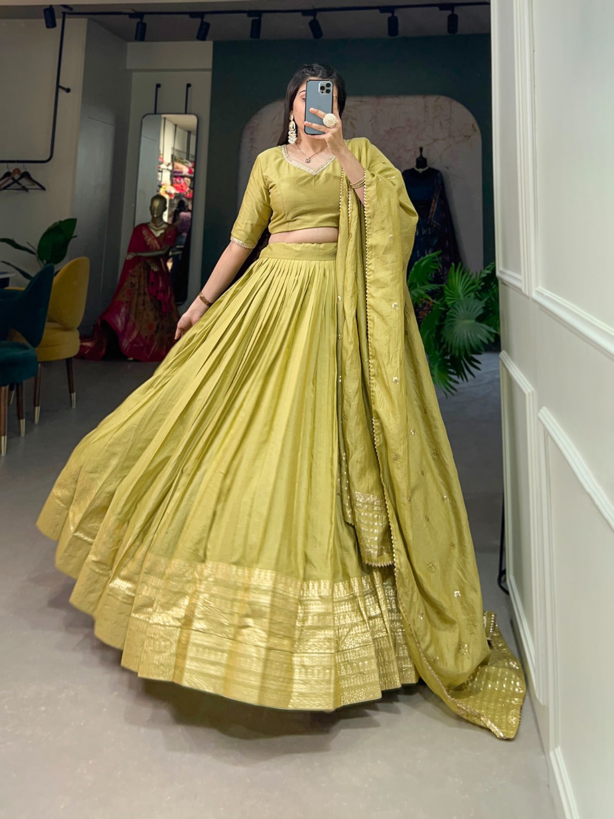 Pure chenderi lehenga choli