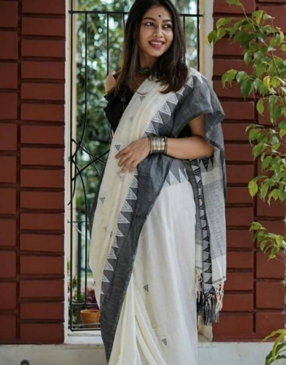 Soft linen slab saree