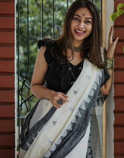 Soft linen slab saree