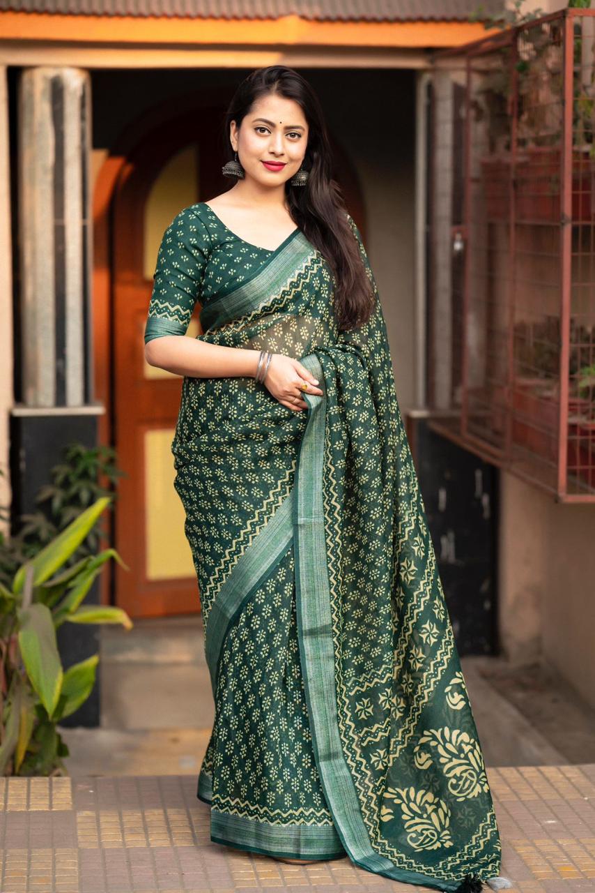 Soft linen saree