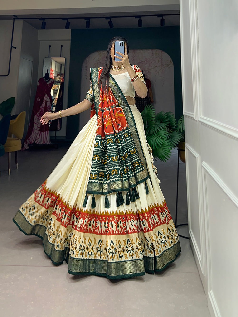 Tussar silk lehenga choli