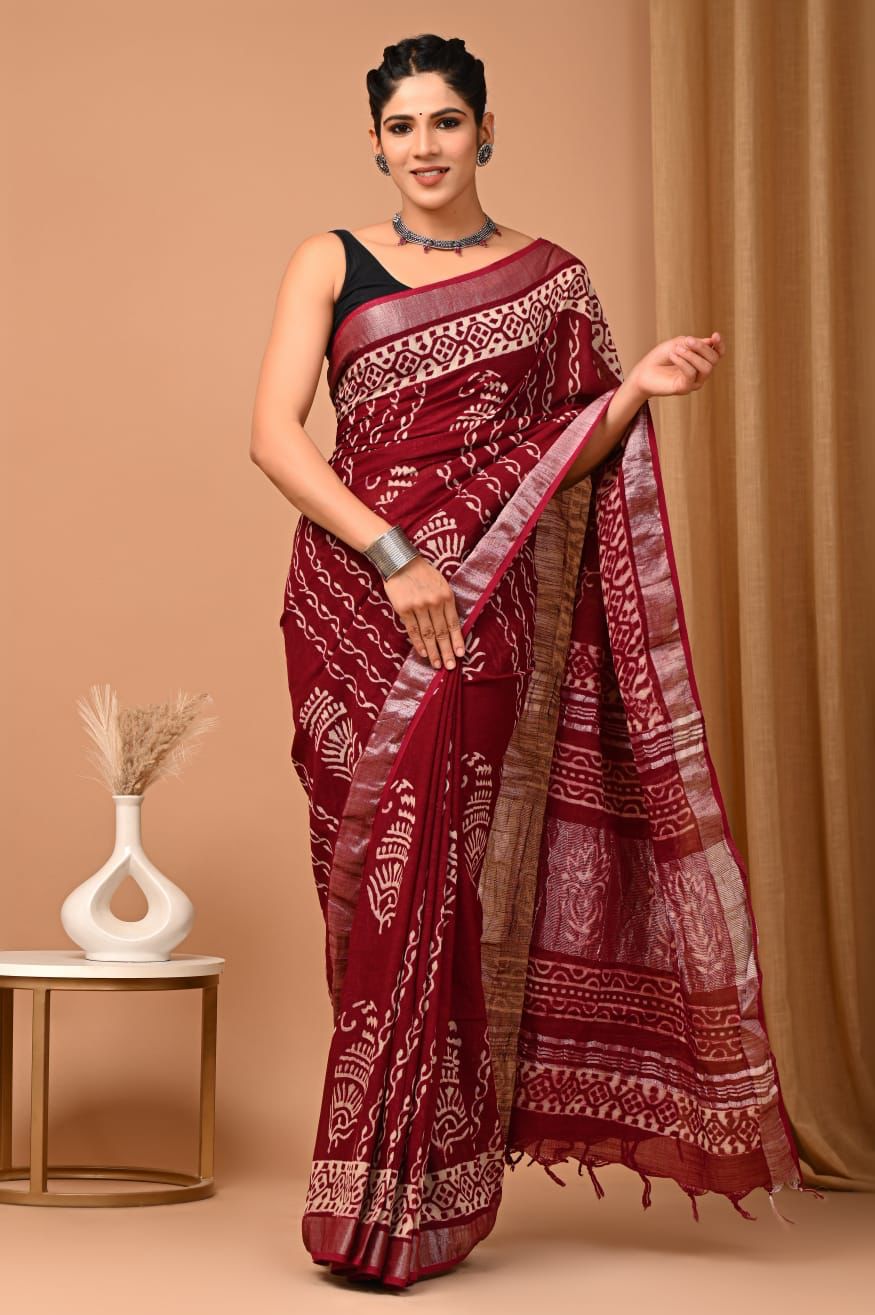 Linen saree