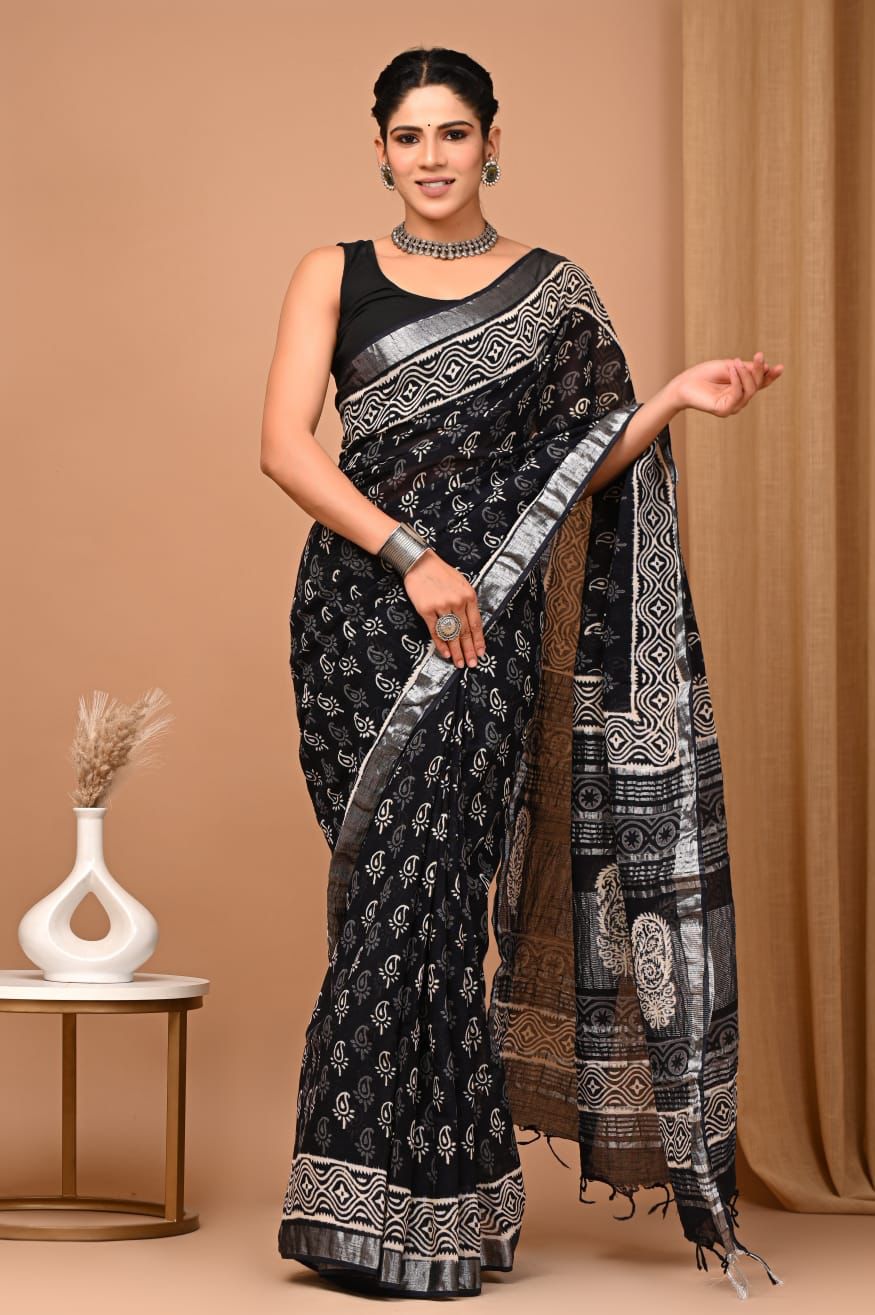 Linen saree