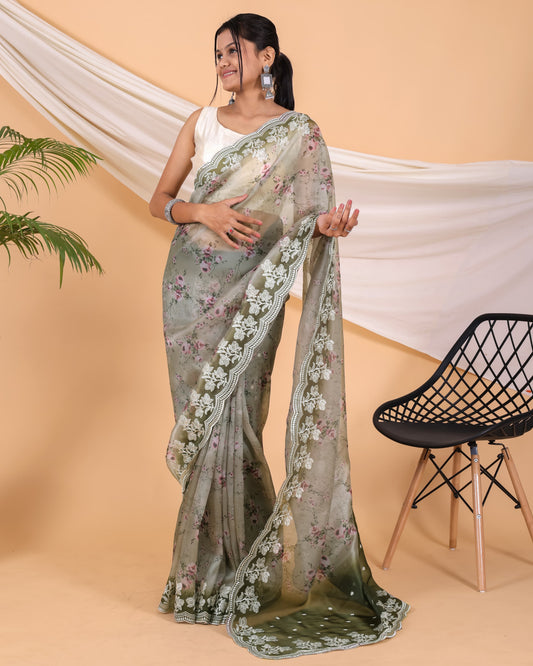 Pure soft organza saree