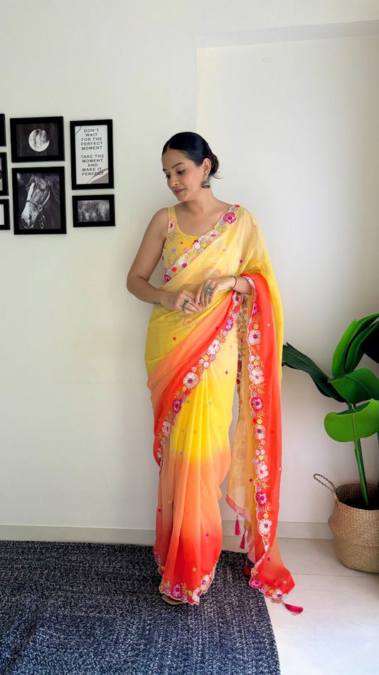 Faux georgette saree