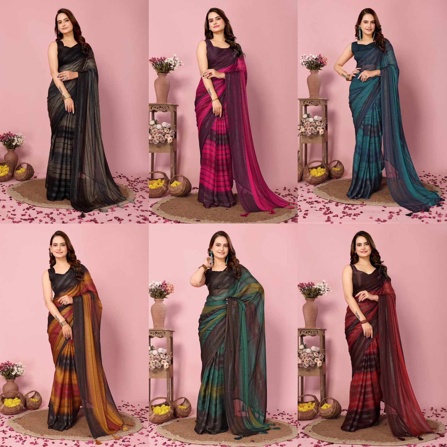 Rangoli zari ready to wear saree