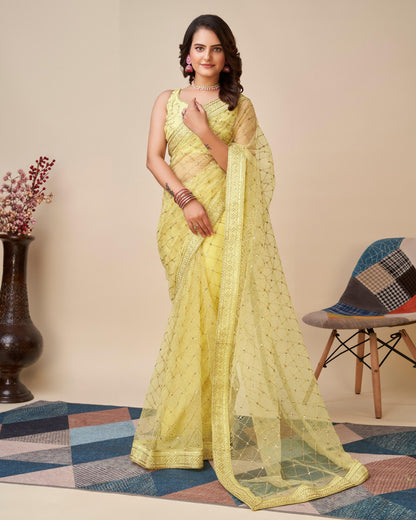 Soft butterfly net saree