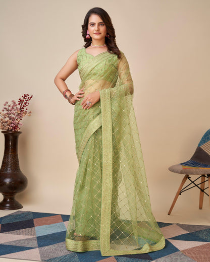 Soft butterfly net saree