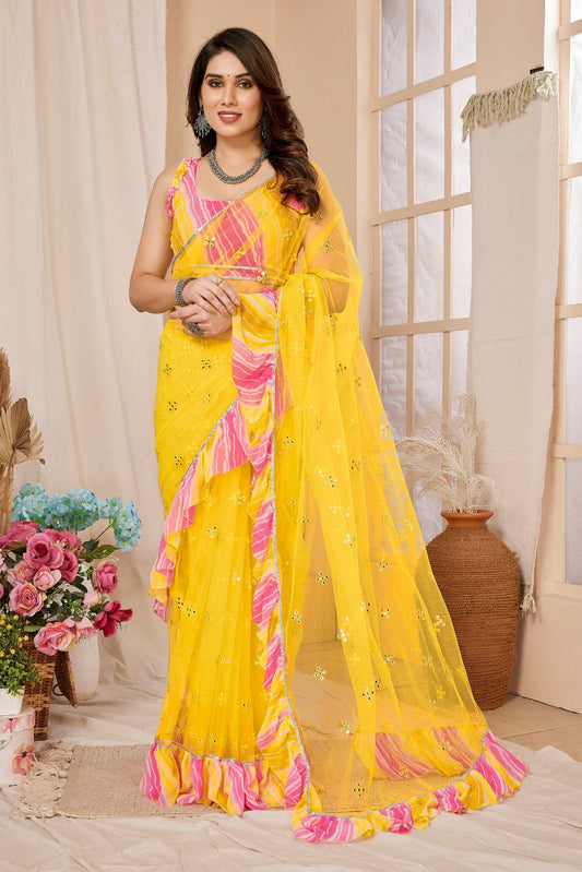 Georegtte net saree