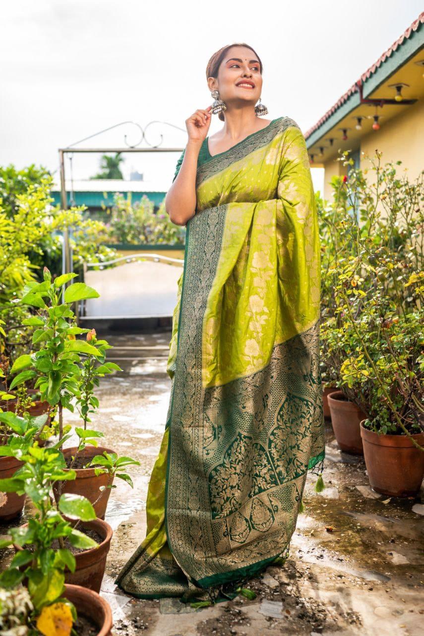 Heavy semi viscose silk saree