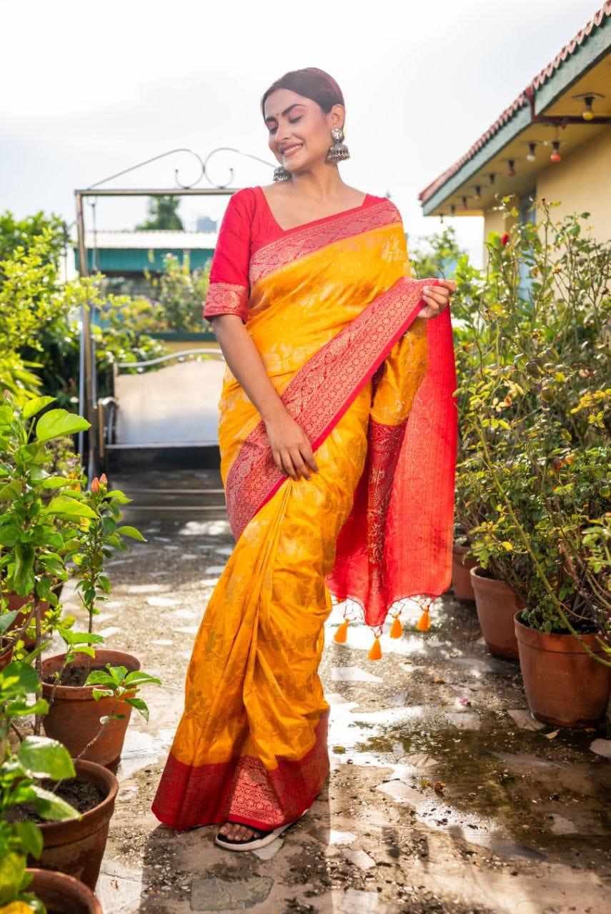 Heavy semi viscose silk saree