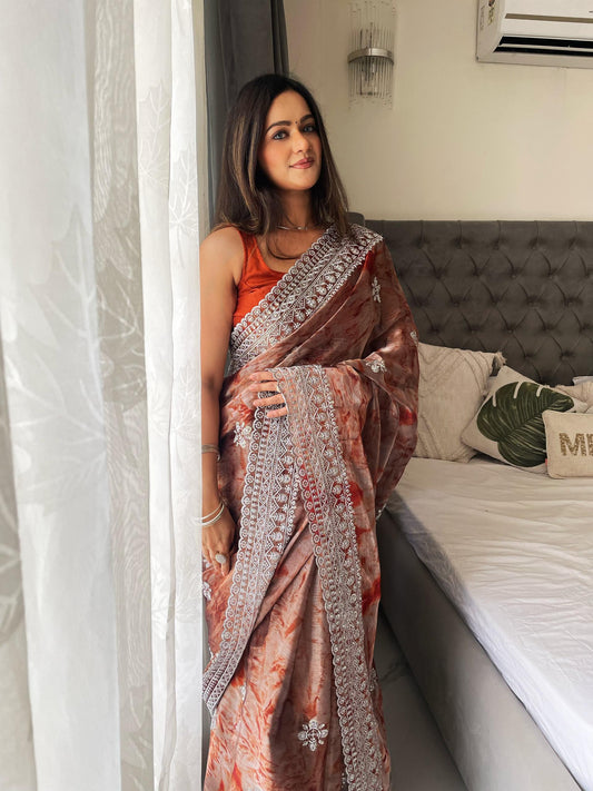 Burburry print saree