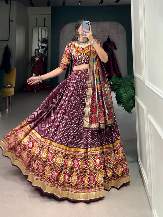 Tussar silk lehenga choli