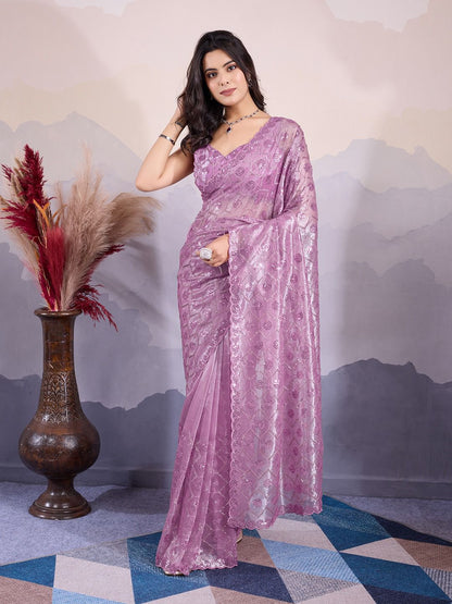 Twill net saree