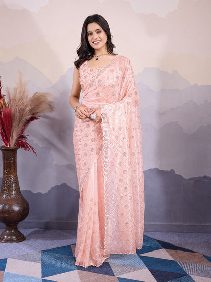 Twill net saree