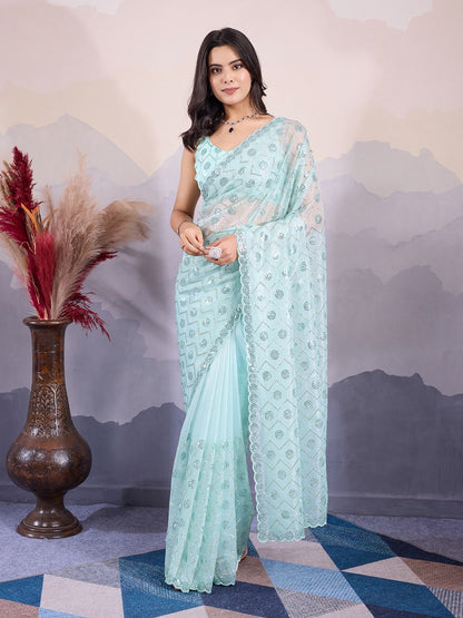 Twill net saree