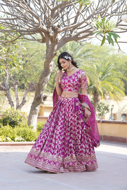 Viscose jacquard lehenga choli