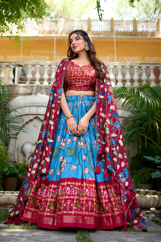 Tussar silk lehenga choli